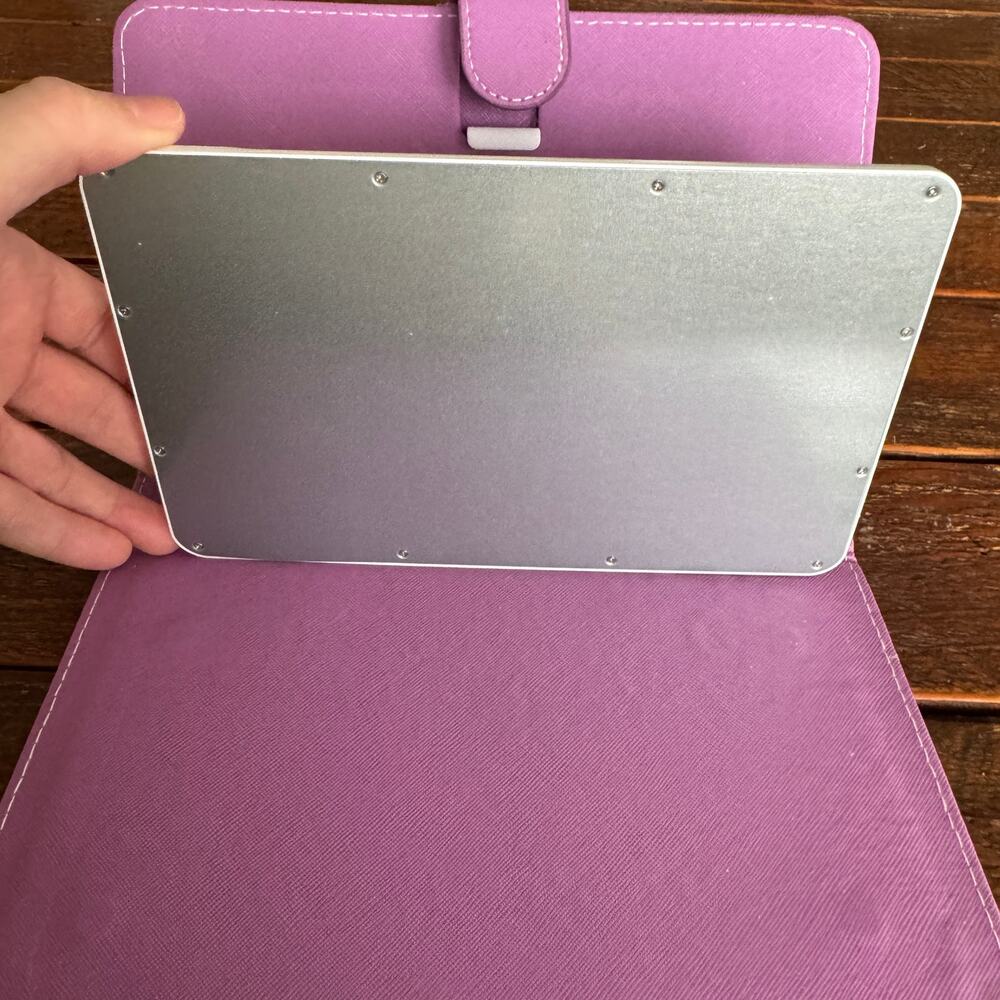 Universal Purple Bluetooth Wireless Keyboard and Tablet Folio Case Stand Travel - Picture 4 of 6